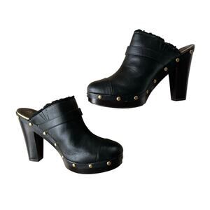 ANA Women’s Sling back Heeled Clog Shoe Size 7 Black